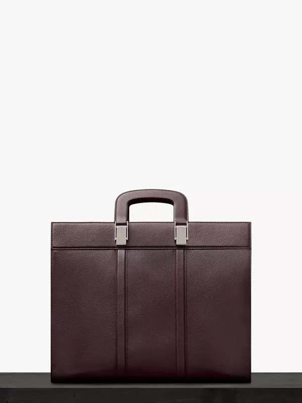 LARGE LEATHER TOTE IN OXBLOOD