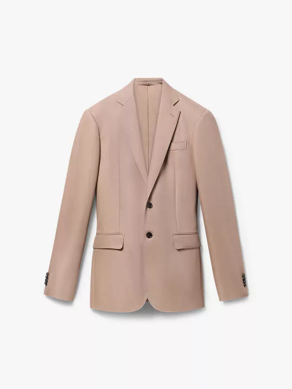WOOL-BLEND SUIT JACKET IN TAUPE CAMEL