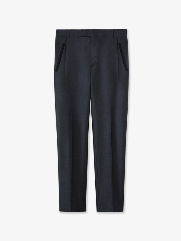 WOOL-BLEND TROUSERS IN ANTHRACITE & BLACK