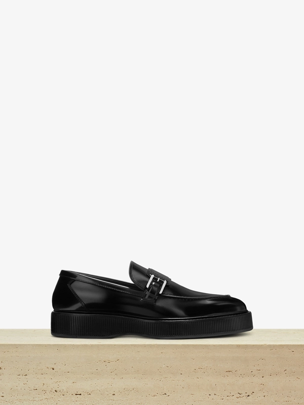 BRUSHED CALF LEATHER LOAFER IN BLACK